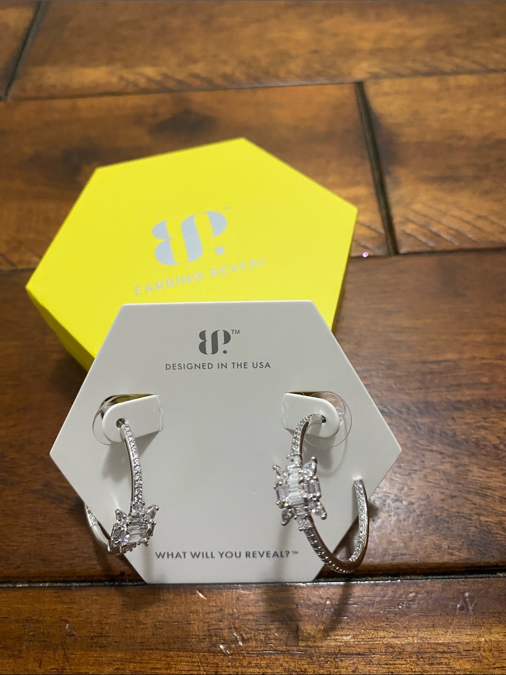 Bomb Party OG Originals Earrings - Diamond Cubic Zirconia - Rhodium Plating - Picture 2 of 3